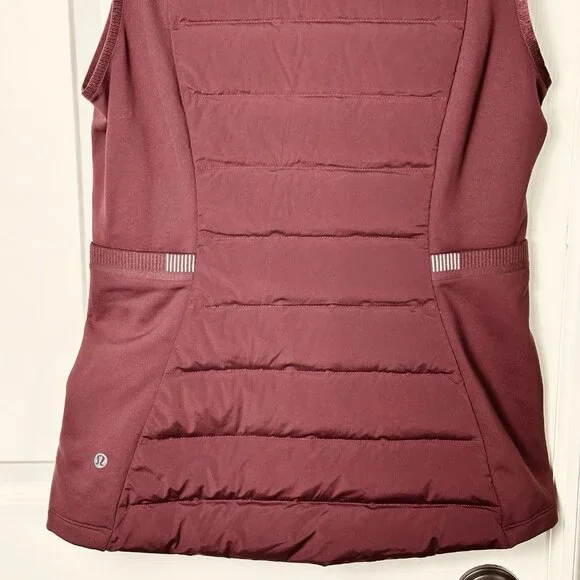 Lululemon Womens Vest Down For It All Goose Down Vest Size 8 D.Red 700 Fill $148 - Picture 7 of 13